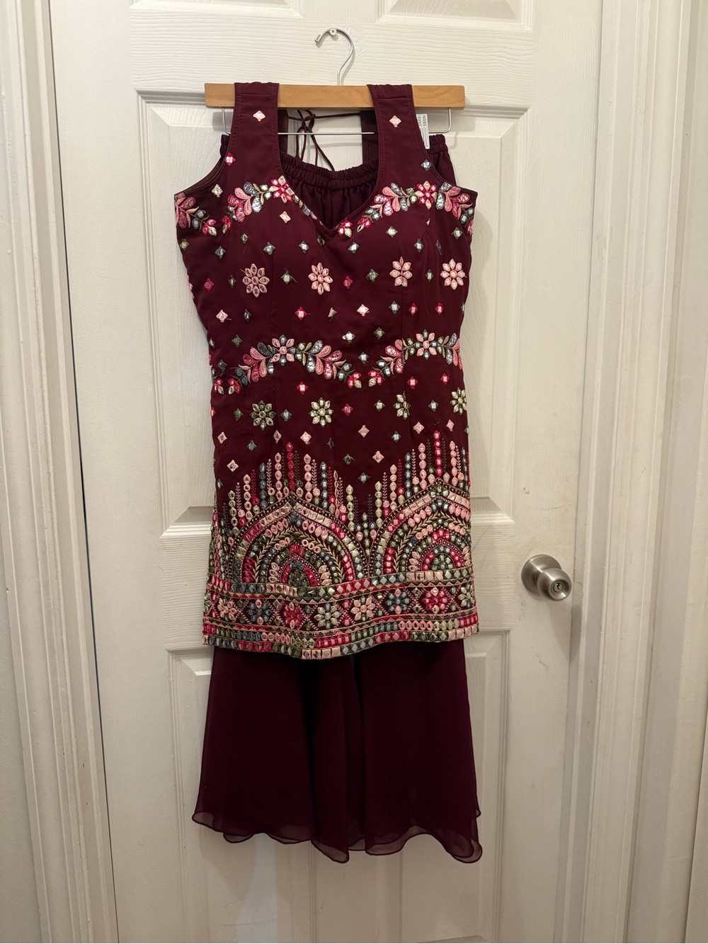 Maroon Embroidered Women Salwar - Elegant Festive Kurta Set